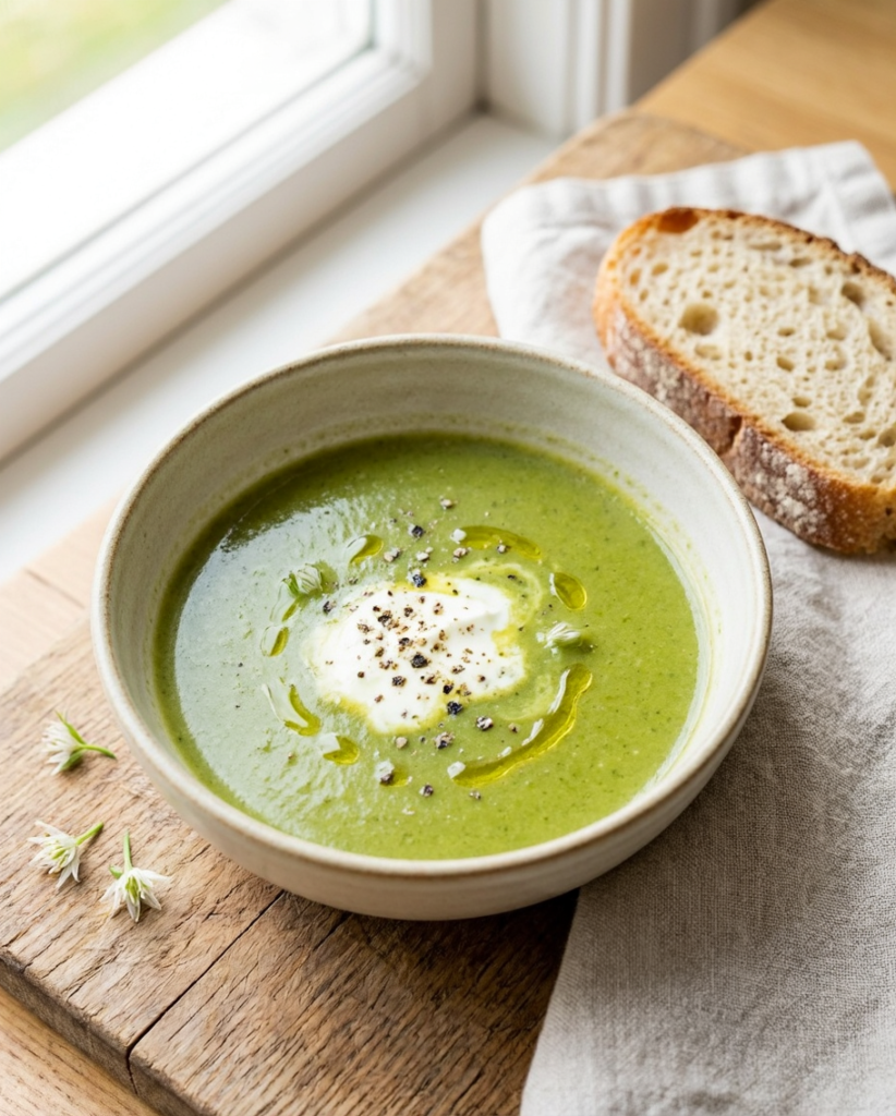 Bärlauch Rezepte: Cremige Bärlauchsuppe, schnell gekocht und schön grün