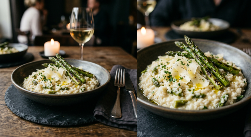 Cremiges Spargel-Risotto mit Parmesan - Modernes italienisch-deutsches Rezept